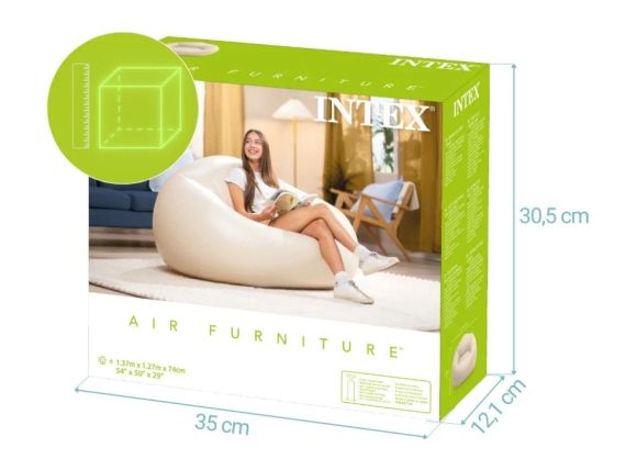 Надувное велюровое кресло 137х127х74см Beanless Bag Chair, Intex 66505 | Зображення 5