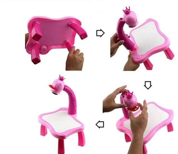 Дитячий стіл для малювання зі світлодіодним підсвічуванням Рожевий