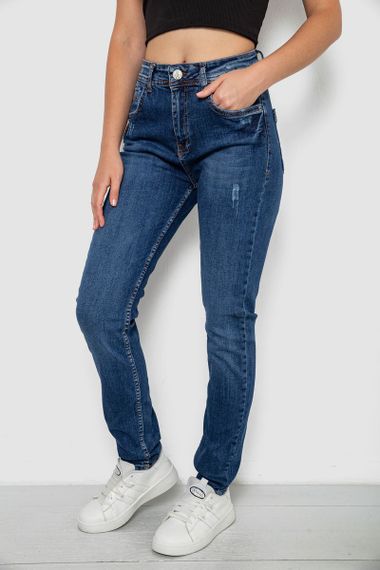 Джинси жіночі однотонні Skinny, колір синій, 244R11966 | Зображення 2