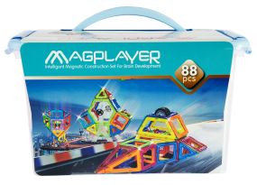 Конструктор Magplayer магнитный набор бокс 88эл MPT-88