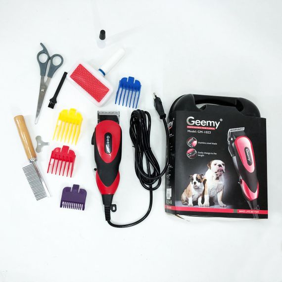 Машинка Gemei GM-1023 для стрижки тварин з 4 насадками для будь-якого типу вовни + ножиці та гребінець | Зображення 7