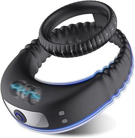 Подвійне ерекційне кільце з вібрацією 10 режимів sexstyle