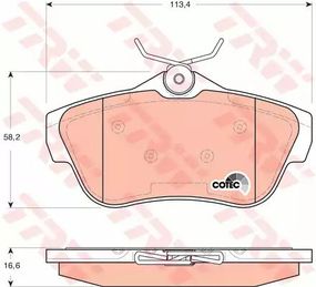 Колодки гальмівні дискові PEUGEOT/CITROEN/FIAT Jampy/Scudo/Expert R 07, TRW (GDB1740)