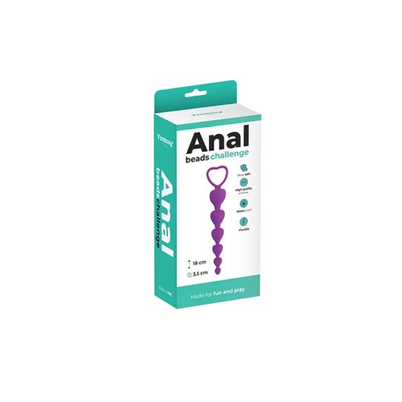 Фиолетовые анальные бусины в форме сердец - Fantasy sexstyle | Зображення 2