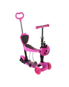 Трехколесный детский самокат 5 в 1 с родительской ручкой и сиденьем Scooter