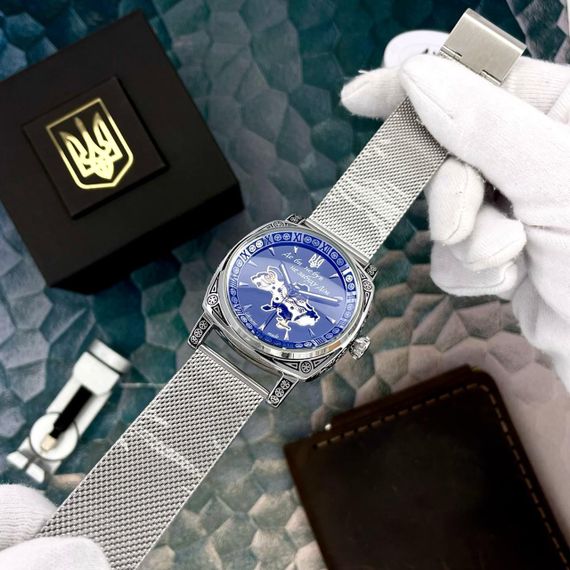 Чоловічий годинник Awarder 021-3D Де би не був Silver-Black Mesh | Зображення 1