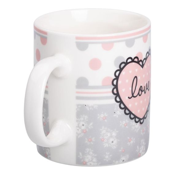 Чашка порцелянова 400 (мл) чашка для кави та чаю з написом та серцем Lugi RX-N240143GKV | Зображення 1