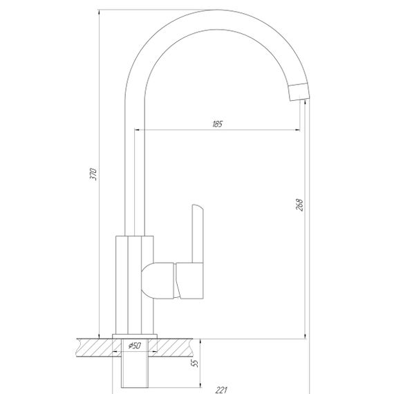 Змішувач для кухні DOMINO PRESTIGE DPS-203S | Зображення 1