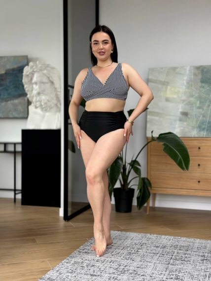 Роздільний купальник PLUS SIZE  в полоску з утяжкою | Зображення 5