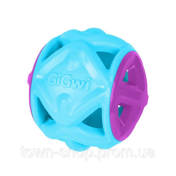 Игрушка для собак Мяч GiGwi Basic, голубой, резина, 9 см | Зображення 1