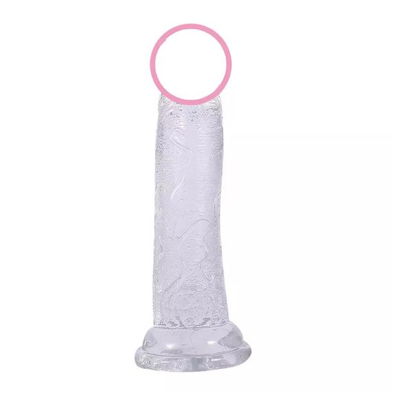 Прозорий фалоімітатор на присосці 12*2.8 см