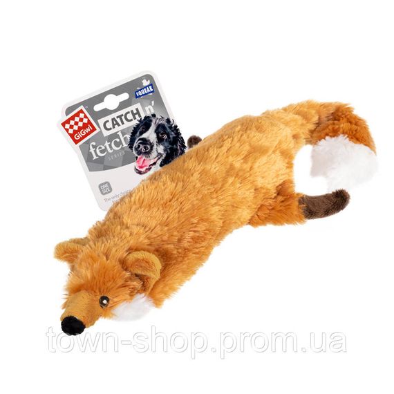 Игрушка для собак Лиса с большой пищалкой GiGwi Catch&fetch, искусственный мех, 63 см | Зображення 1