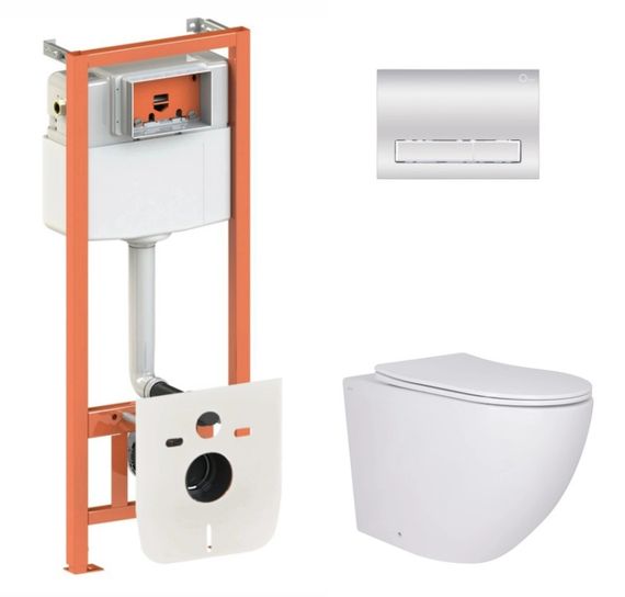 Набір Qtap Nest 4 в 1 підвісний унітаз Robin Ultra Quiet 520x365x365 + комплект інсталяції QT13332381AW47504