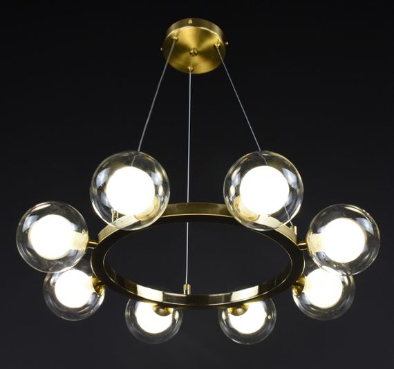 Люстра підвісна на 8 лампочок 27913 Латунь 25-130х54х54 см. | Зображення 1