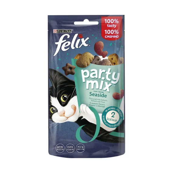 Ласощі для котів Felix Party подушечки 60 г - океанічний мікс