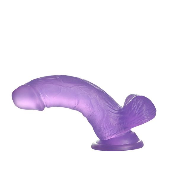 Фаллоимитатор с мошонкой - Jelly Studs Crystal Dildo Small 6" Purple sexstyle | Зображення 6