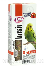 Ласощі для хвилястих папуг Lolo Pets Smakers з фруктами 90 г LO-72108