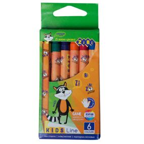 Карандаши цветные ZiBi Kids line восковые, 6 цветов (ZB.2480) - Топ Продаж!