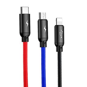 Кабель Baseus Three Primary Colors 3-in-1 (0.3m)