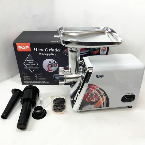 Електрична м'ясорубка RAF R.3368 2500W Нержавіюча сталь, м'ясорубка електрична метал | Зображення 9