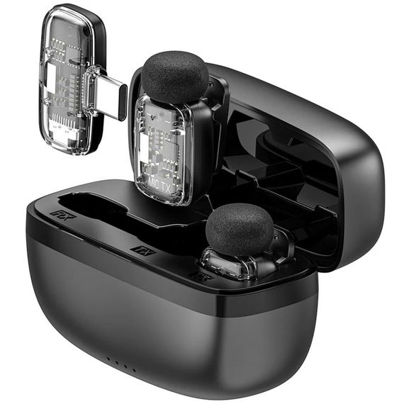 Петличный беспроводной микрофон WIWU WM008 Dual-mic ANC Type-C Black | Зображення 2