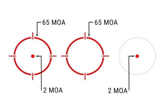 Приціл коліматорний Holosun HE515CT-RD точка 2 MOA + коло 65 МОА | Зображення 1