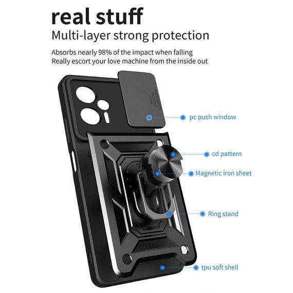Ударостійкий чохол Camshield Serge Ring для Xiaomi Poco X4 GT | Зображення 1