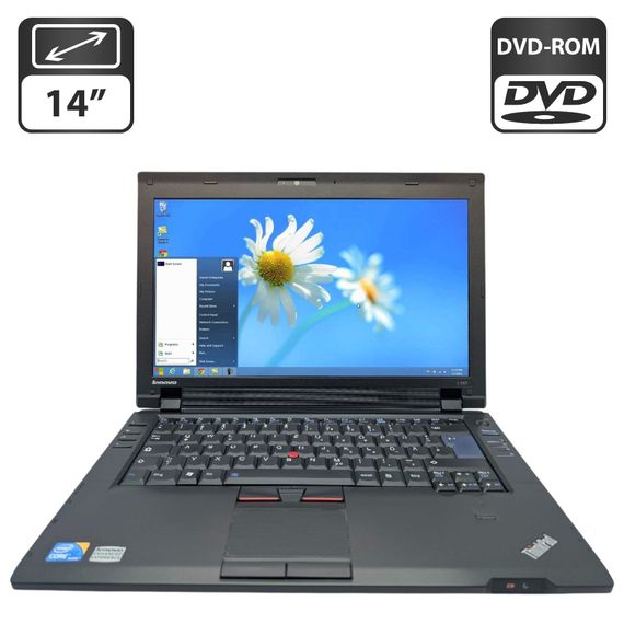 Ноутбук Lenovo ThinkPad L412 / 14" (1366x768) TN / Intel Core i3-380M (2 (4) ядра по 2.5 GHz) / 4 GB DDR3 / 250 GB HDD / Intel Graphics / WebCam / DVD-ROM / АКБ не тримає б/в