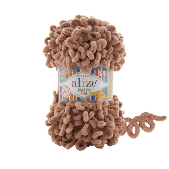 Пряжа ALIZE PUFFY FINE 261 ализе пуффи файн фантазийная нить плюшевая