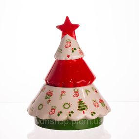 Конфетница новогодняя фарфоровая Елочка Ø15 (см) CR-1-21