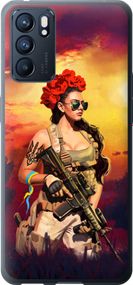 Чехол на Oppo Reno6 5G Украинка с оружием "5316u-2651-17620"