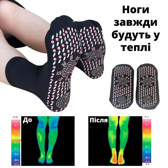 Шкарпетки для кровообігу з турмаліном, Масажні та зігрівальні шкарпетки | Зображення 7