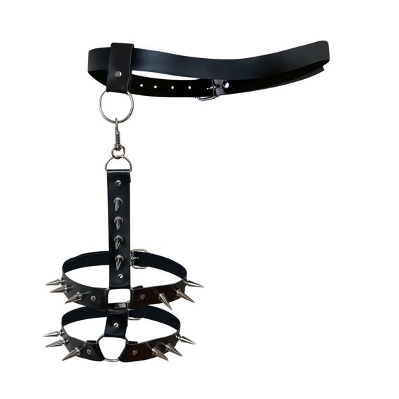 Чоловічі шкіряні гартери Art of Sex Serge XS/S/M Чорний | Зображення 3