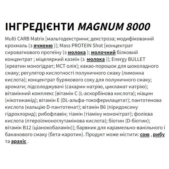 Гейнер Trec Nutrition MAGNUM 8000 1000 g /13 servings/ Chocolate | Зображення 1