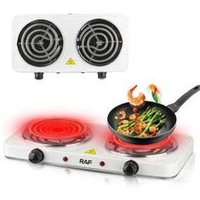 Электроплита спиральная на 2 конфорки, 2000 Вт, RAF 8020B / Электрическая двухконфорочная плита