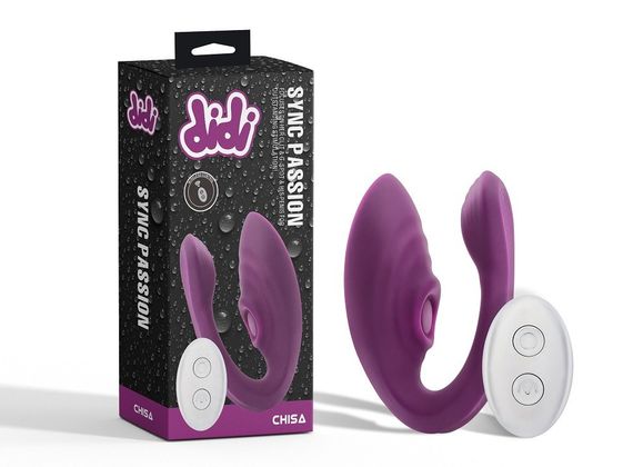 Вибратор для двоих с пульсацией Chisa Didi Sync Passion, фиолетовый Sex Aura