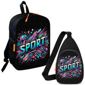 Набор Sport 2 в 1: детский рюкзак + сумка-слинг, для мальчика и девочки 7–9 лет (6109)