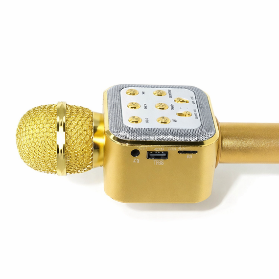 Караоке-мікрофон Bluetooth DM WS1818 з динаміками бездротова колонка мікрофон для співу Жовтий | Зображення 3