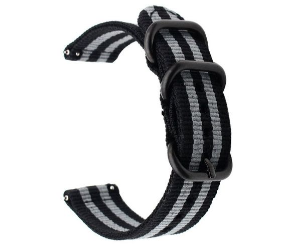 Нейлоновый ремешок  Primo Traveller для часов Xiaomi Amazfit Bip/Bip Lite/Amazfit Bip GTS - Black&Grey | Зображення 1