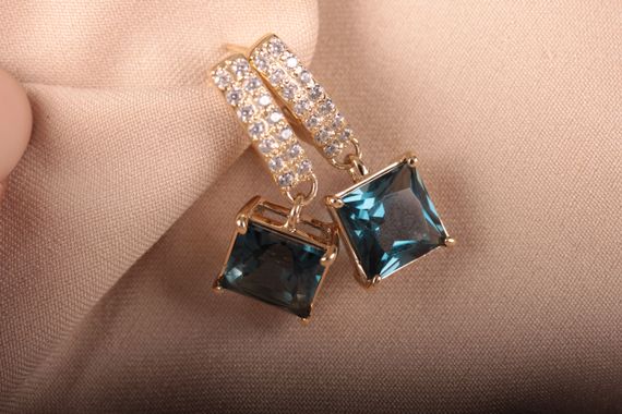 Сережки с топазом London Blue | Зображення 5