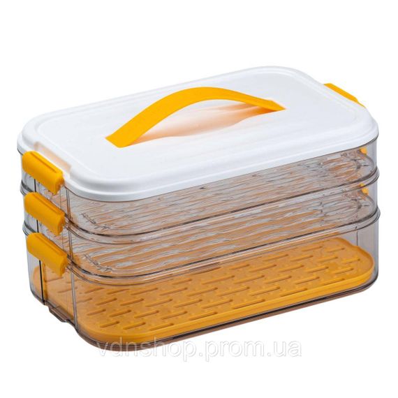 Контейнер для заморожування та зберігання продуктів 3-ярусний у холодильнику 16.5 см Помаранчевий HP50657 | Зображення 1