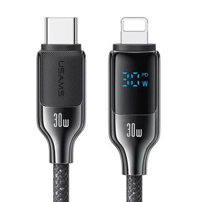 Дата кабель Usams US-SJ741 Digital Display HX Ser. Type-C to Lightning 30W (1.2m) Tarnish