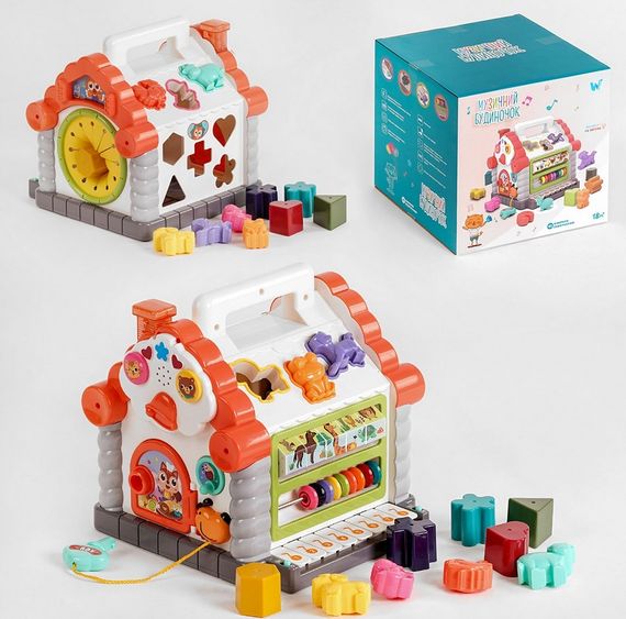 Розвиваючий Будиночок 16180 WToys, на українській мові, підсвічування, звуки, 8 пісень, сортер, рахунки, в коробці (6945717435766) | Зображення 1