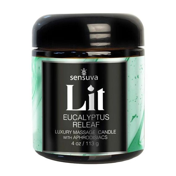 Массажная свеча Sensuva Lit Eucalyptus Releaf Luxury Massage Candle 113г Sex Aura