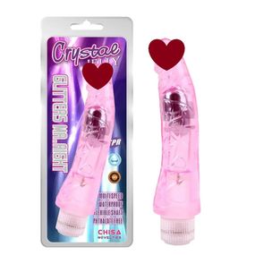 Вибратор прозрачный Chisa Crystal Jellie на батарейках, розовый Sex Aura
