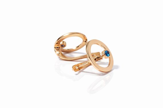 Серьги из красного золота с сапфирами S-0373 | Зображення 1