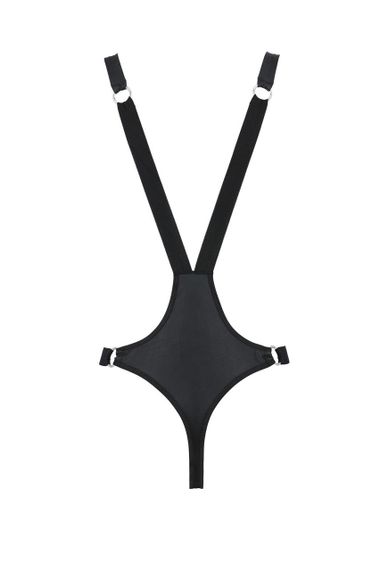 Мужское боди с люверсами Passion 028 HARRY S/M Black, экокожа, на лямках sexstyle | Зображення 3