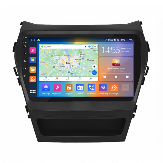 Штатная магнитола 9" Lesko для Hyundai Santa Fe III 2012-2016 4/64Gb CarPlay 4G Wi-Fi GPS Prime 8 ядер Хюндай