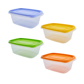 Контейнер для харчових продуктів 0,7 л прямокутний із затискачем мікс Омега Алеана