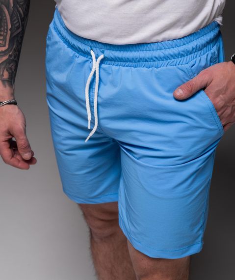 Мужские шорты из плащевки внутри с сеткой RA2031/1  цвет голубой, размер XL | Зображення 5